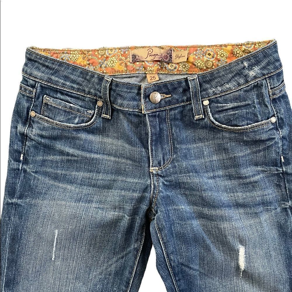 PAIGE Skyline Distressed Jeans Size 25 - Picture 3 of 9
